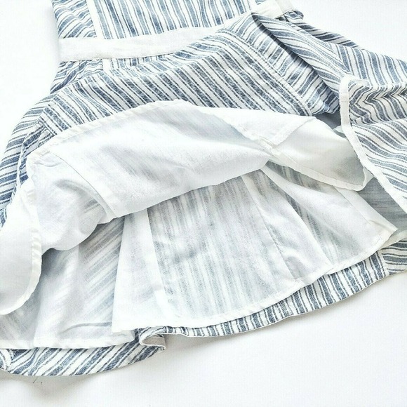 Girls 6 Pinstripe Chambray Max Studio Dress Worn Once Easter Like Seersucker - Picture 4 of 7